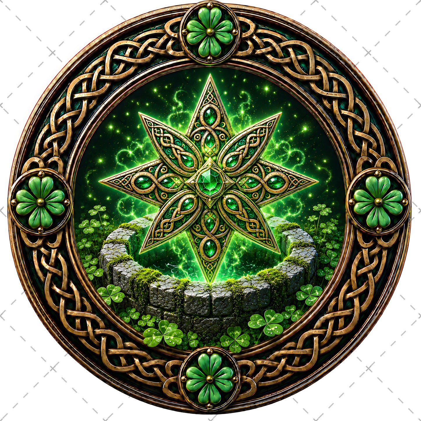 Vibrant Celtic Knotwork Dragon Art Digital Download | Irish Fantasy Symbol PNG for Commercial Use & POD, lucky clover print, emerald green art, fantasy landscape ar, PNG, digital download, high resolution