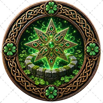 Vibrant Celtic Knotwork Dragon Art Digital Download | Irish Fantasy Symbol PNG for Commercial Use & POD, lucky clover print, emerald green art, fantasy landscape ar, PNG, digital download, high resolution