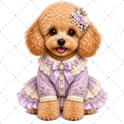 Puppy in Dress PNG Clipart | Adorable Nursery Decor & Pet Lover Gift | Cute Dog Sublimation Design for T-Shirts, dog in clothes art, puppy in dress, adorable puppy, PNG, digital download, high resolution
