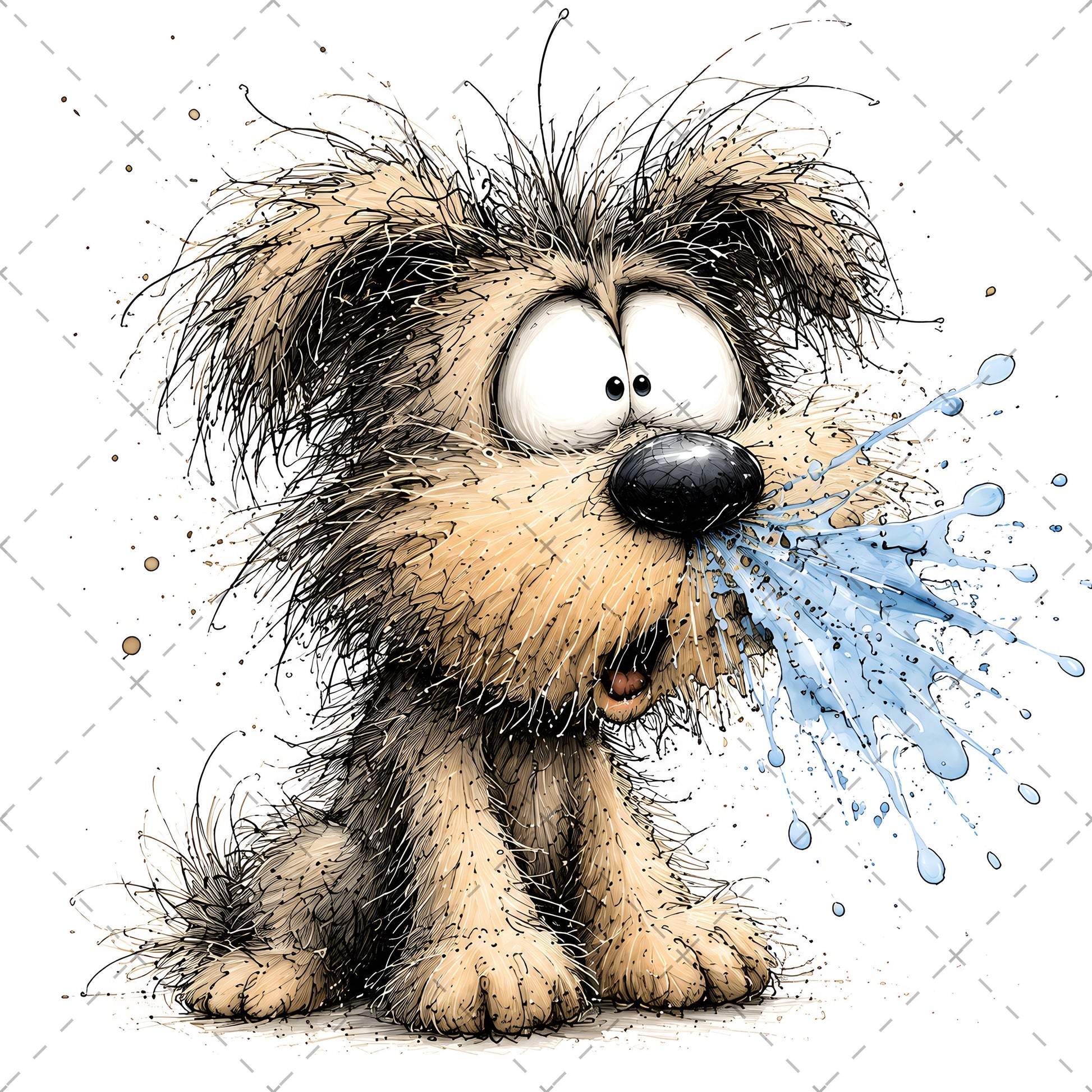 Shaggy Dog Clipart Bundle - Whimsical Puppy PNGs for Holidays & Everyday Humor - Commercial Use Digital Download for POD Digital Downloads, dog lover gift, pet wall art, whimsical animal art, PNG, digital download, high resolution