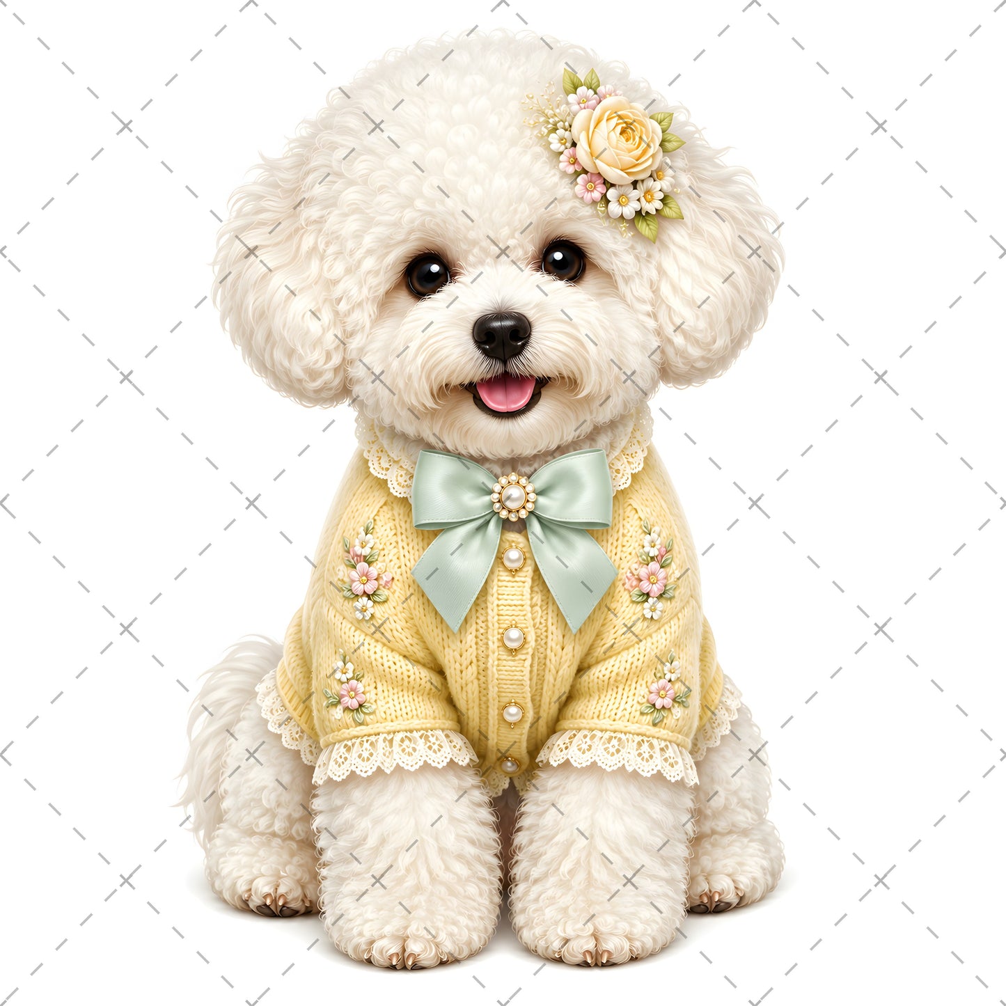 Puppy in Dress PNG Clipart | Adorable Nursery Decor & Pet Lover Gift | Cute Dog Sublimation Design for T-Shirts, pet portrait digital, dog in clothes art, puppy in dress, PNG, digital download, high resolution