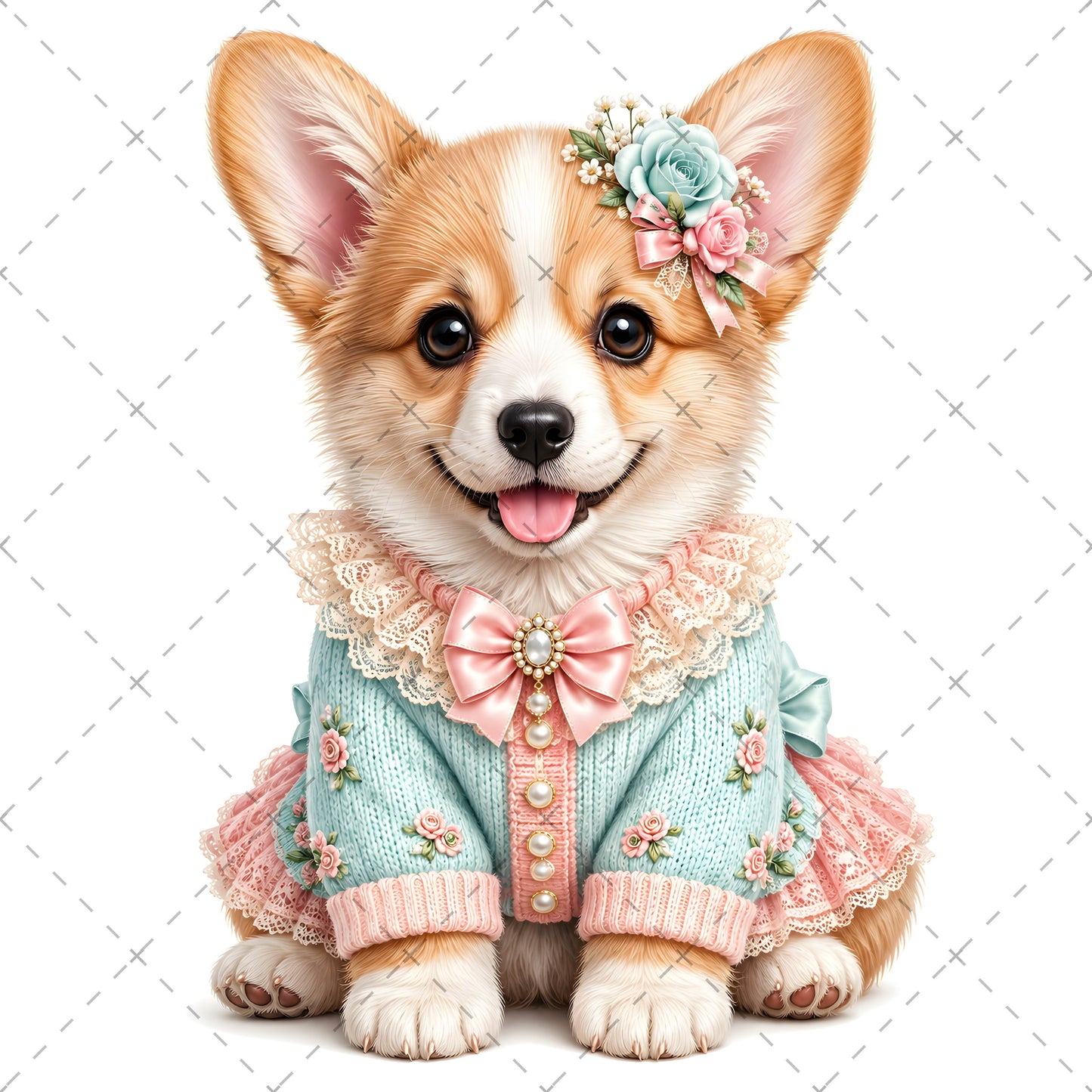 Puppy in Dress PNG Clipart | Adorable Nursery Decor & Pet Lover Gift | Cute Dog Sublimation Design for T-Shirts, adorable puppy, etsy seller art, vintage pet illustra, PNG, digital download, high resolution