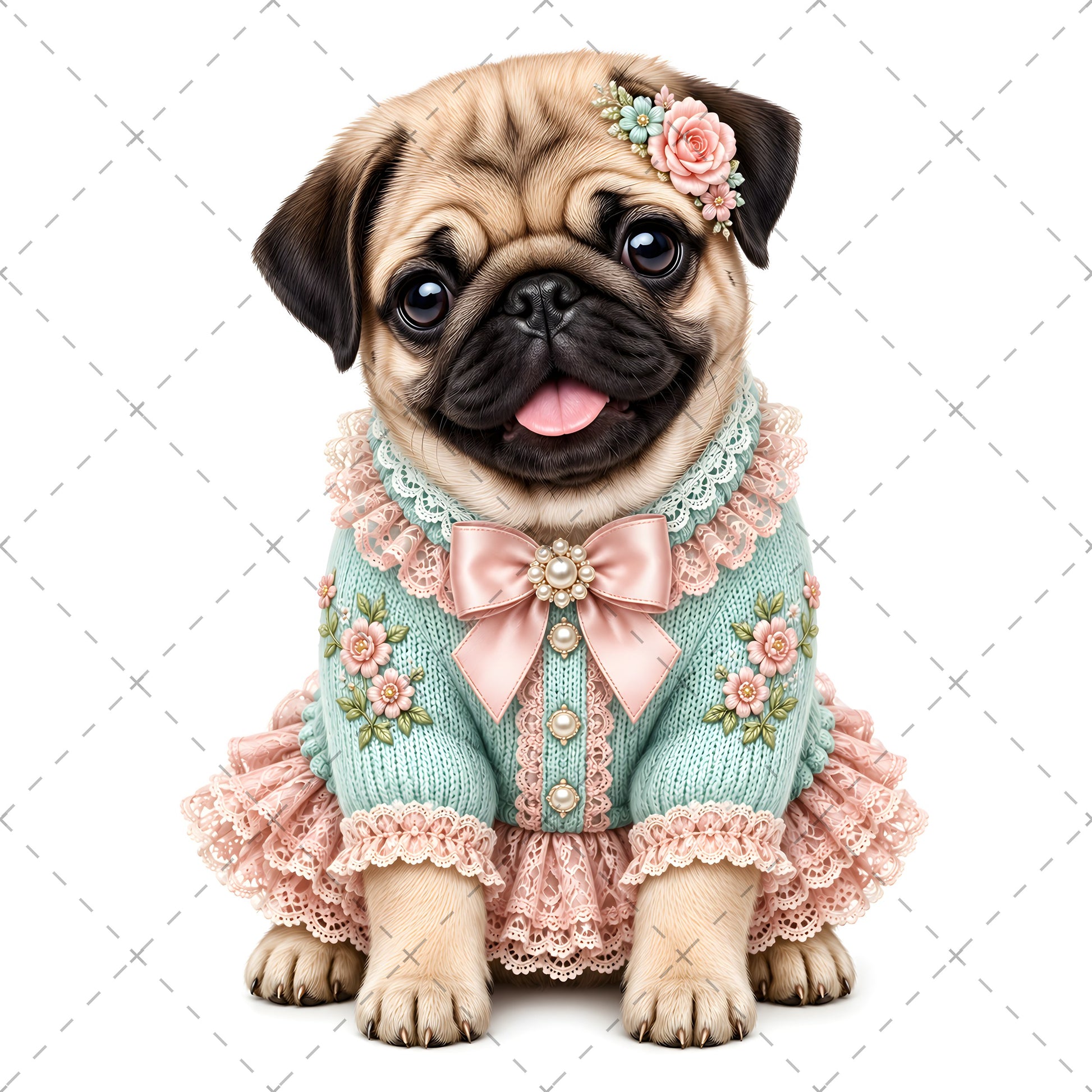 Puppy in Dress PNG Clipart | Adorable Nursery Decor & Pet Lover Gift | Cute Dog Sublimation Design for T-Shirts, nursery animal art, dog lover gift, baby room decor, PNG, digital download, high resolution