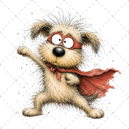 Shaggy Dog Clipart Bundle - Whimsical Puppy PNGs for Holidays & Everyday Humor - Commercial Use Digital Download for POD Digital Downloads, whimsical animal art, christmas dog art, hungry dog art, PNG, digital download, high resolution