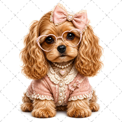 Puppy in Dress PNG Clipart | Adorable Nursery Decor & Pet Lover Gift | Cute Dog Sublimation Design for T-Shirts, puppy in dress, adorable puppy, etsy seller art, PNG, digital download, high resolution