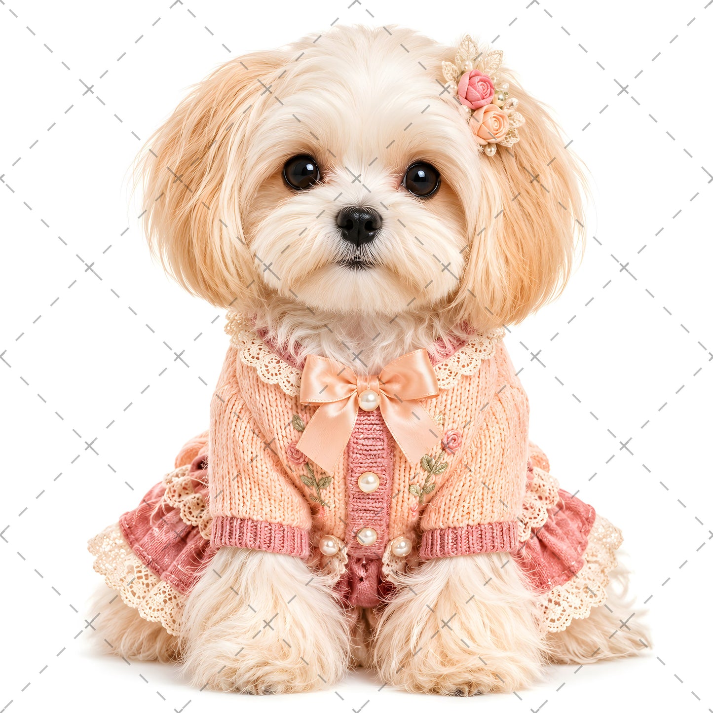 Puppy in Dress PNG Clipart | Adorable Nursery Decor & Pet Lover Gift | Cute Dog Sublimation Design for T-Shirts, pet portrait digital, dog in clothes art, puppy in dress, PNG, digital download, high resolution