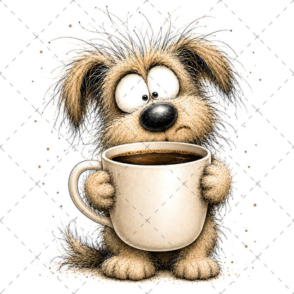Shaggy Dog Clipart Bundle - Whimsical Puppy PNGs for Holidays & Everyday Humor - Commercial Use Digital Download for POD Digital Downloads, dog themed craft, cartoon dog print, dog lover gift, PNG, digital download, high resolution