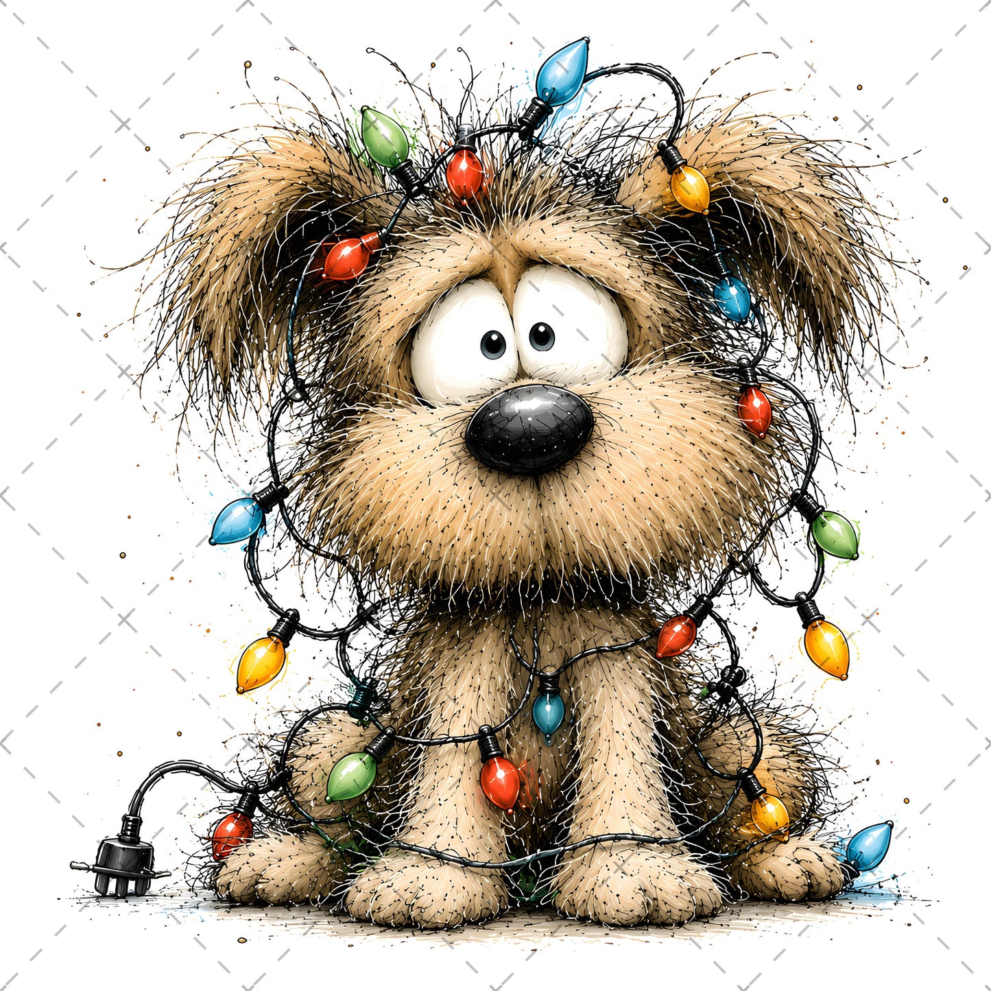 Shaggy Dog Clipart Bundle - Whimsical Puppy PNGs for Holidays & Everyday Humor - Commercial Use Digital Download for POD Digital Downloads, pet wall art, whimsical animal art, christmas dog art, PNG, digital download, high resolution