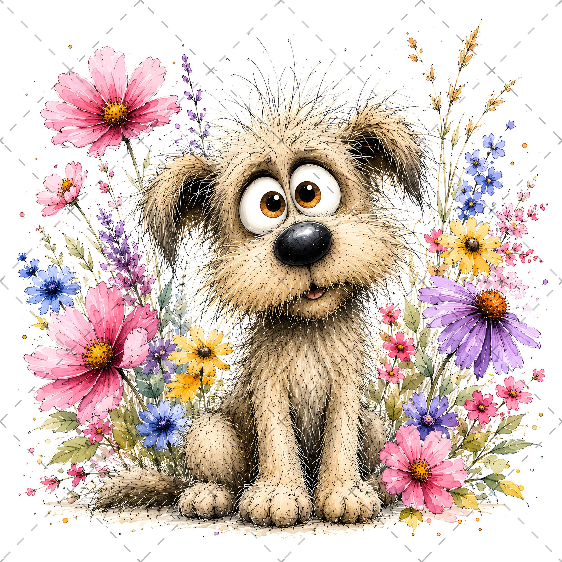 Shaggy Dog Clipart Bundle - Whimsical Puppy PNGs for Holidays & Everyday Humor - Commercial Use Digital Download for POD Digital Downloads, cartoon dog pack, whimsical dog png, canine artwork, PNG, digital download, high resolution