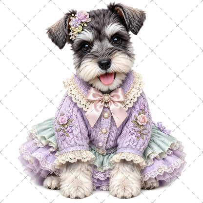 Puppy in Dress PNG Clipart | Adorable Nursery Decor & Pet Lover Gift | Cute Dog Sublimation Design for T-Shirts, dog in clothes art, puppy in dress, adorable puppy, PNG, digital download, high resolution