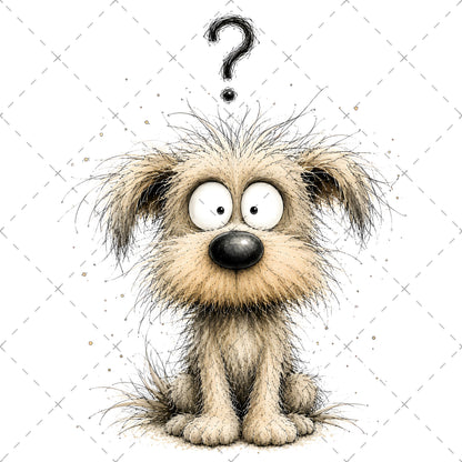 Shaggy Dog Clipart Bundle - Whimsical Puppy PNGs for Holidays & Everyday Humor - Commercial Use Digital Download for POD Digital Downloads, holiday dog design, dog themed craft, cartoon dog print, PNG, digital download, high resolution