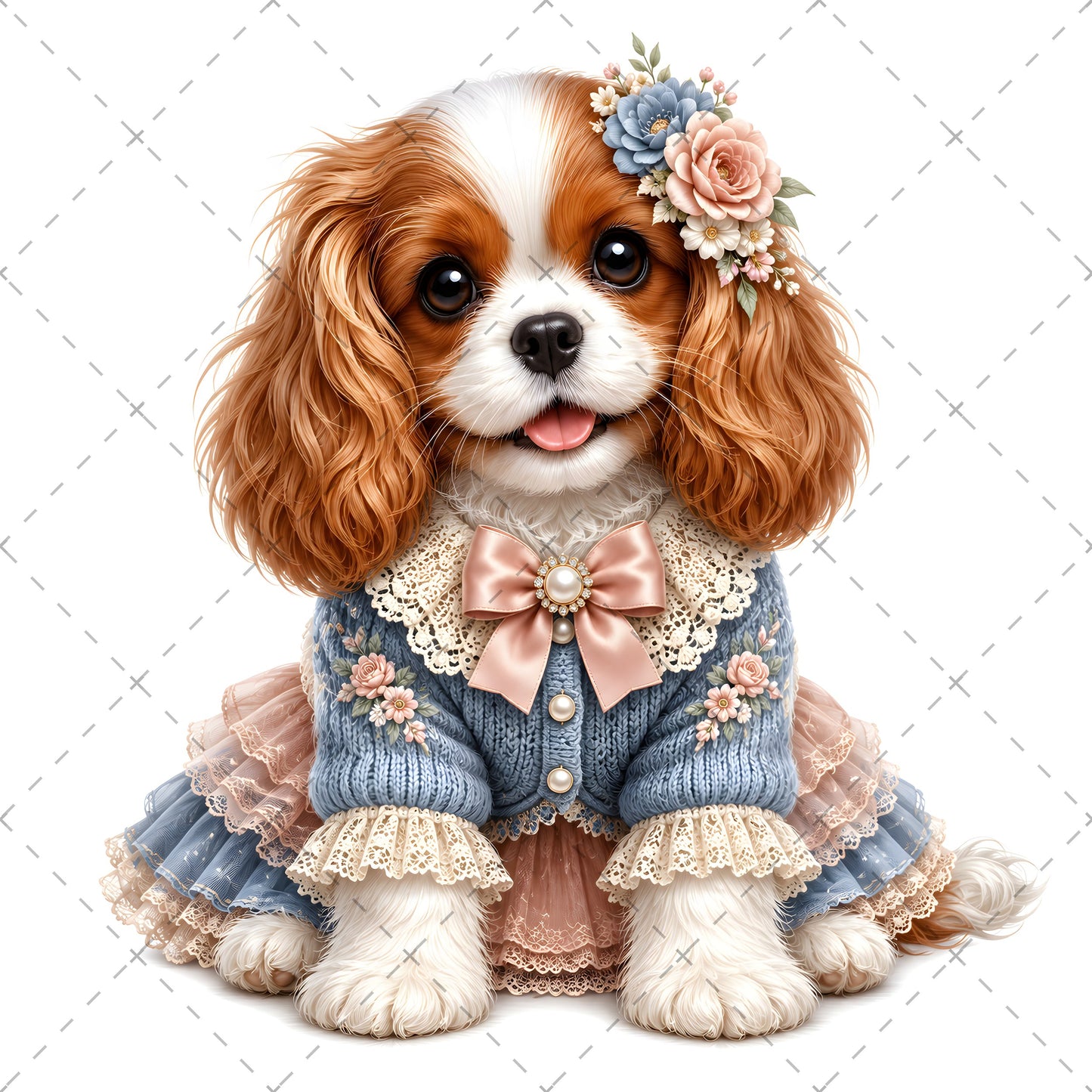Puppy in Dress PNG Clipart | Adorable Nursery Decor & Pet Lover Gift | Cute Dog Sublimation Design for T-Shirts, adorable puppy, etsy seller art, vintage pet illustra, PNG, digital download, high resolution