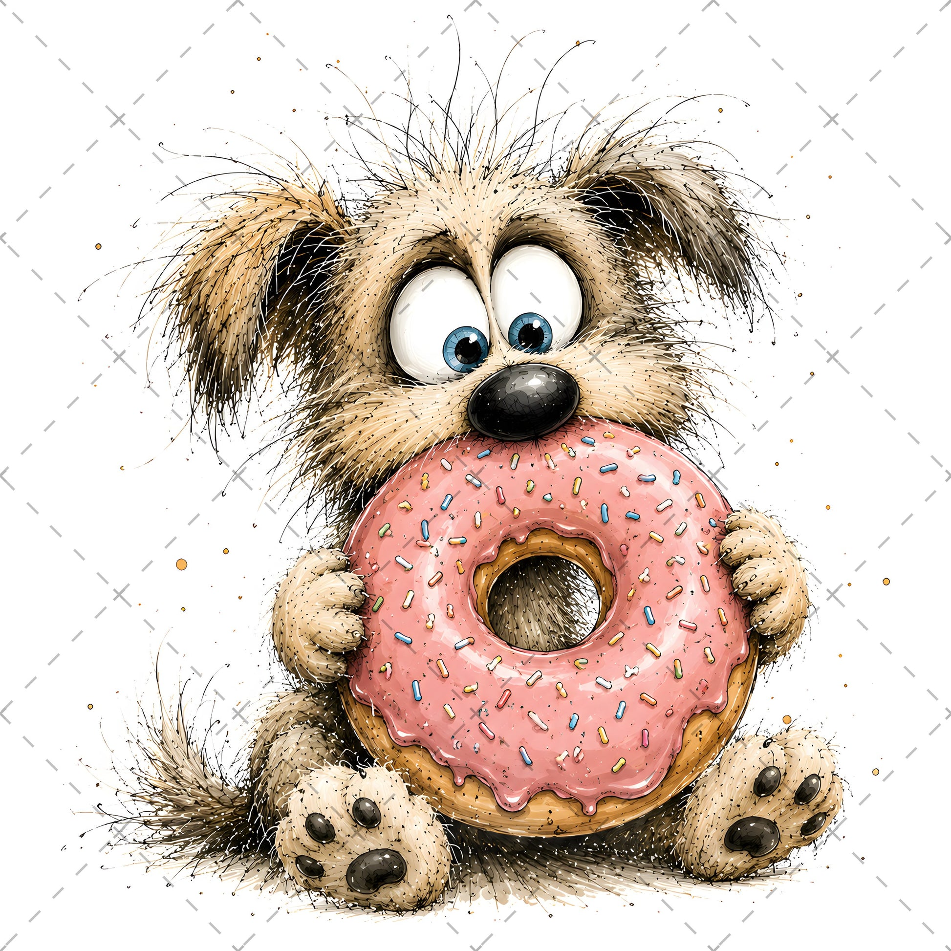 Shaggy Dog Clipart Bundle - Whimsical Puppy PNGs for Holidays & Everyday Humor - Commercial Use Digital Download for POD Digital Downloads, dog themed craft, cartoon dog print, dog lover gift, PNG, digital download, high resolution
