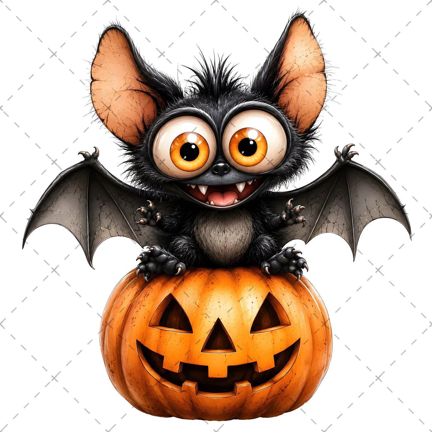 Halloween Bats Clipart, Whimsical Cartoon Pumpkins PNG, Sublimation Design, Cute Fall Commercial Use, POD Tshirt Mug Tum
