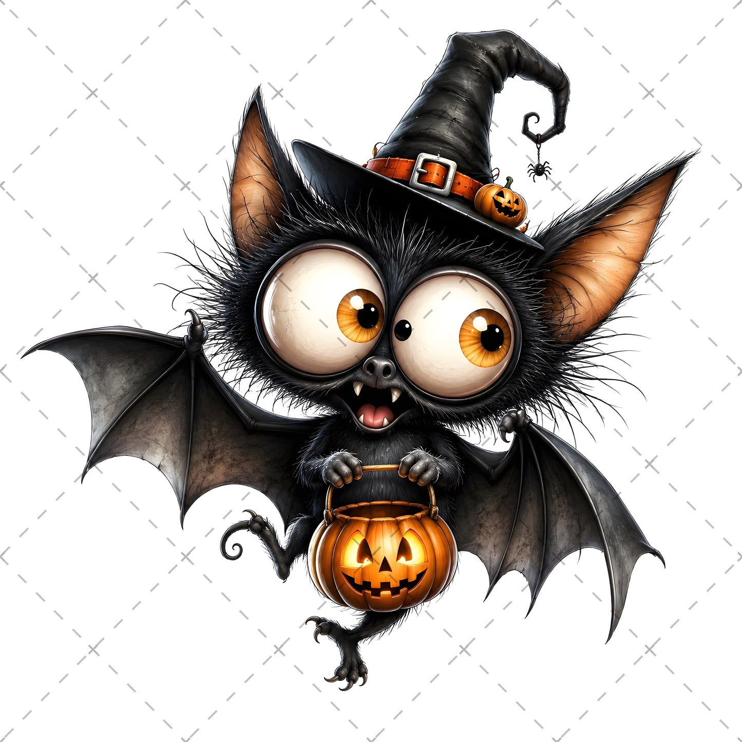 Halloween Bats Clipart, Whimsical Cartoon Pumpkins PNG, Sublimation Design, Cute Fall Commercial Use, POD Tshirt Mug Tum
