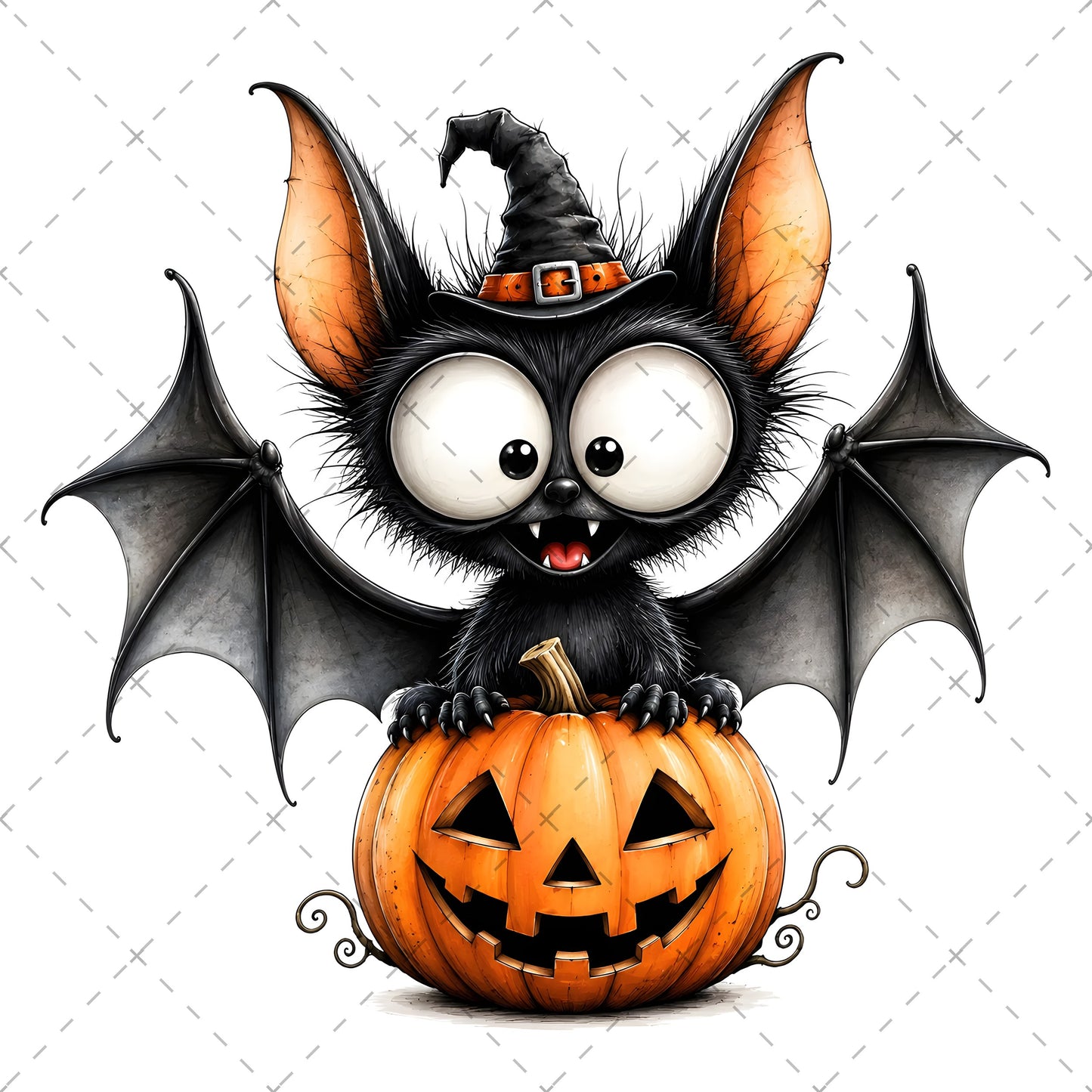 Halloween Bats Clipart, Whimsical Cartoon Pumpkins PNG, Sublimation Design, Cute Fall Commercial Use, POD Tshirt Mug Tum