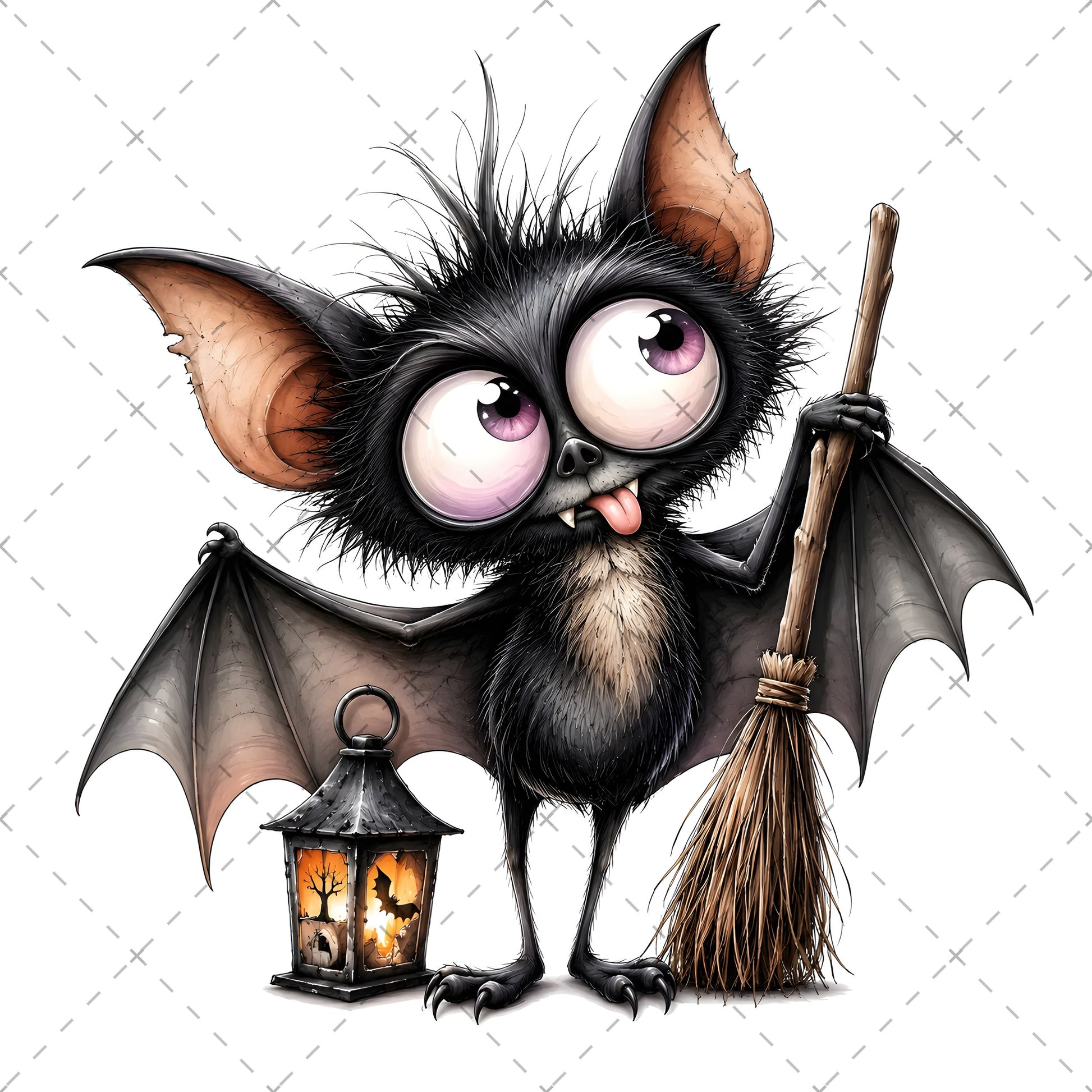 Halloween Bats Clipart, Whimsical Cartoon Pumpkins PNG, Sublimation Design, Cute Fall Commercial Use, POD Tshirt Mug Tum
