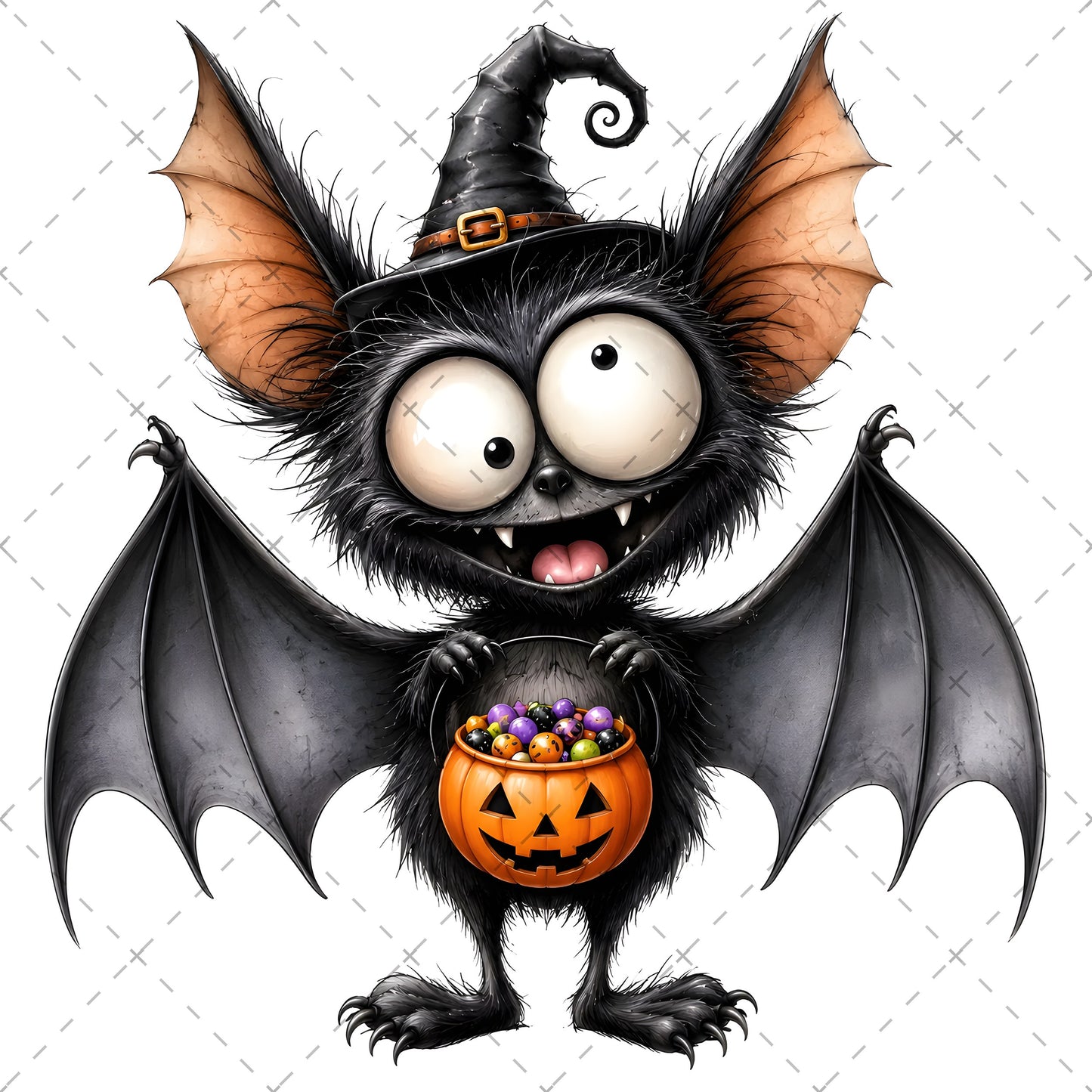 Halloween Bats Clipart, Whimsical Cartoon Pumpkins PNG, Sublimation Design, Cute Fall Commercial Use, POD Tshirt Mug Tum