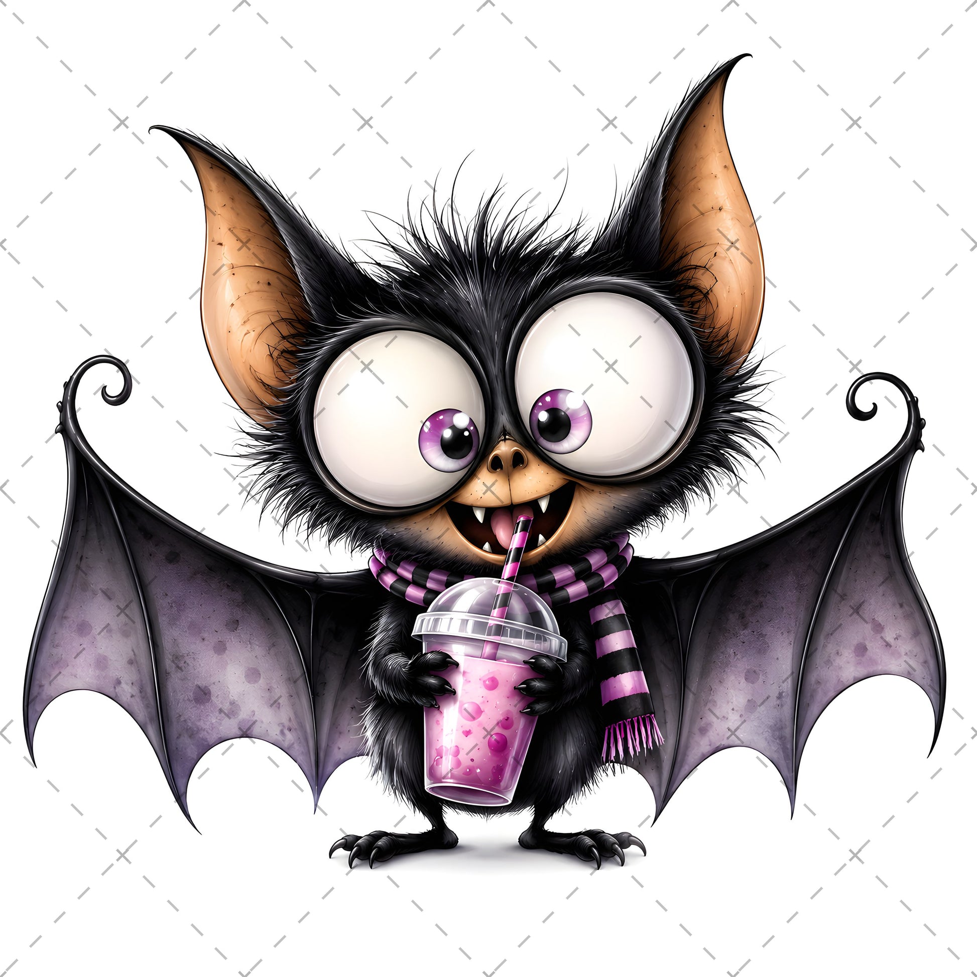 Halloween Bats Clipart, Whimsical Cartoon Pumpkins PNG, Sublimation Design, Cute Fall Commercial Use, POD Tshirt Mug Tum