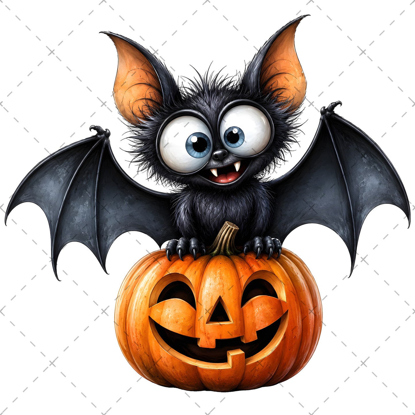 Halloween Bats Clipart, Whimsical Cartoon Pumpkins PNG, Sublimation Design, Cute Fall Commercial Use, POD Tshirt Mug Tum