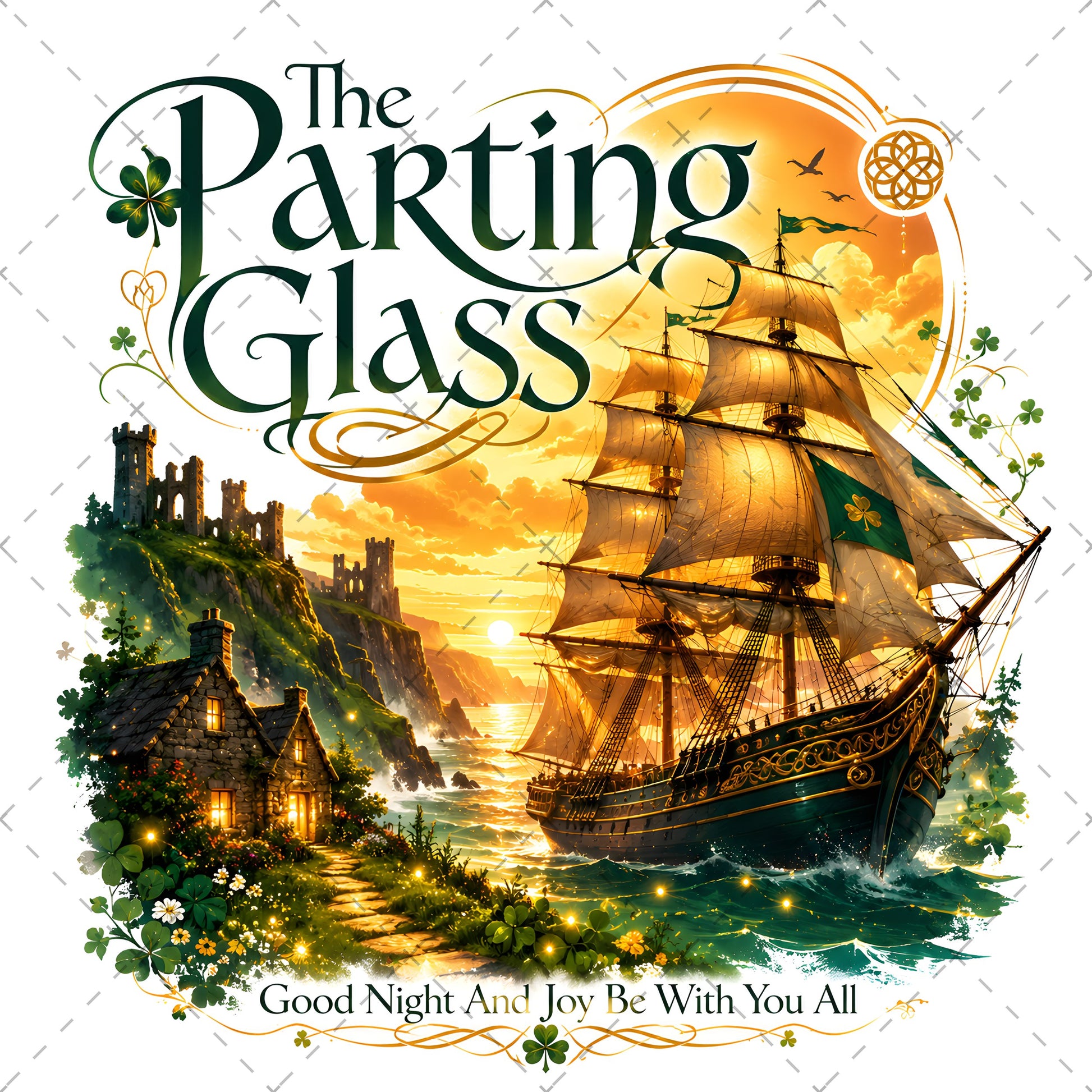 The Parting Glass Irish Folk Song Printable Wall Art Celtic Pub Decor Sublimation PNG Commercial Use, rustic pub sign, gaelic decor, celtic printable, PNG, digital download, high resolution