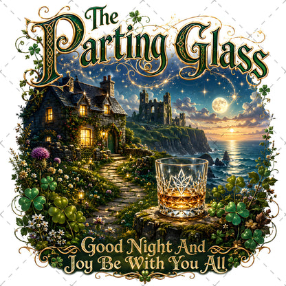 The Parting Glass Irish Folk Song Printable Wall Art Celtic Pub Decor Sublimation PNG Commercial Use, irish whiskey decor, irish music art, rustic pub sign, PNG, digital download, high resolution