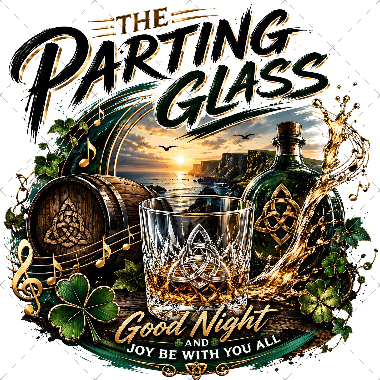The Parting Glass Irish Folk Song Printable Wall Art Celtic Pub Decor Sublimation PNG Commercial Use, gaelic decor, celtic printable, st patricks day prin, PNG, digital download, high resolution