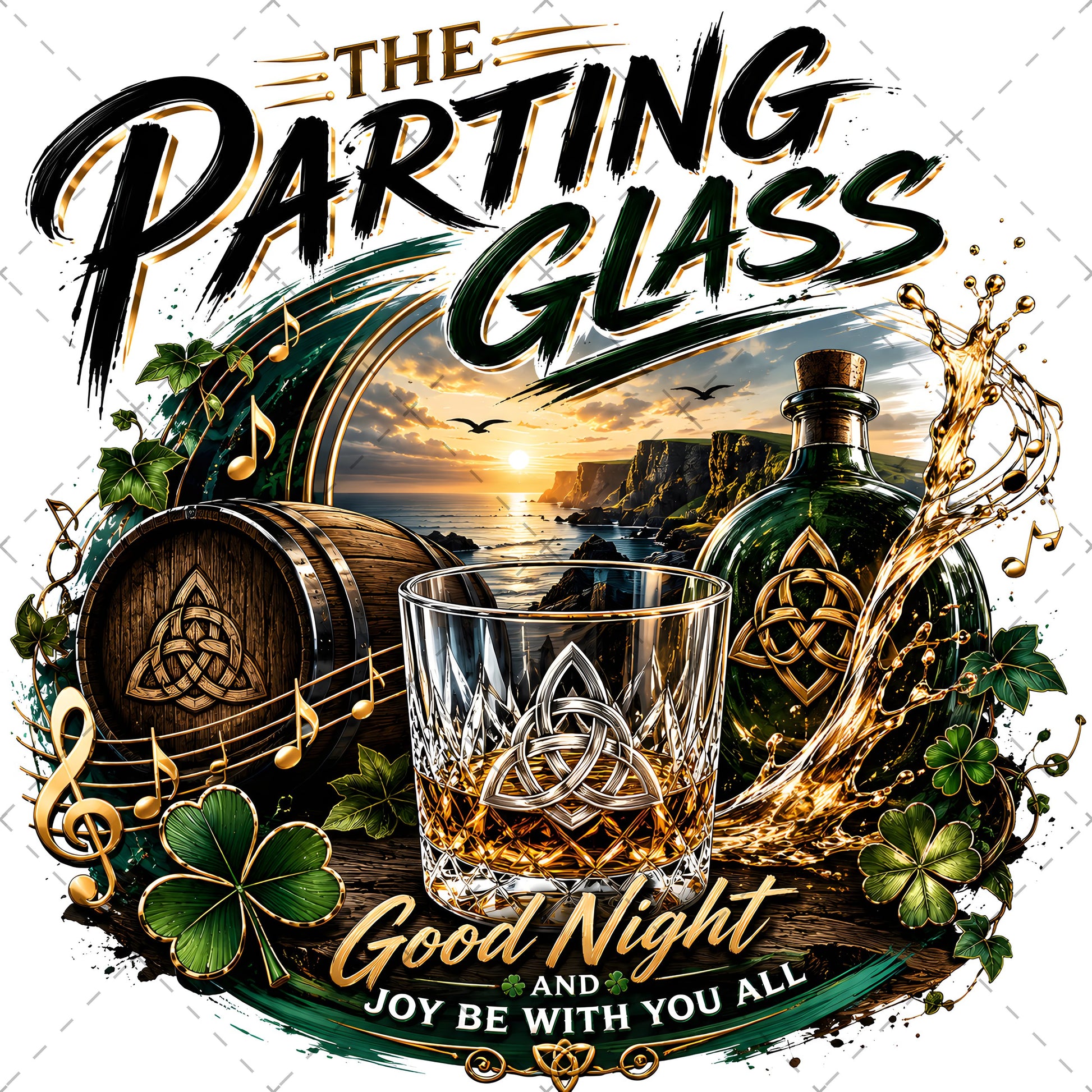 The Parting Glass Irish Folk Song Printable Wall Art Celtic Pub Decor Sublimation PNG Commercial Use, gaelic decor, celtic printable, st patricks day prin, PNG, digital download, high resolution