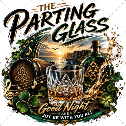 The Parting Glass Irish Folk Song Printable Wall Art Celtic Pub Decor Sublimation PNG Commercial Use, gaelic decor, celtic printable, st patricks day prin, PNG, digital download, high resolution
