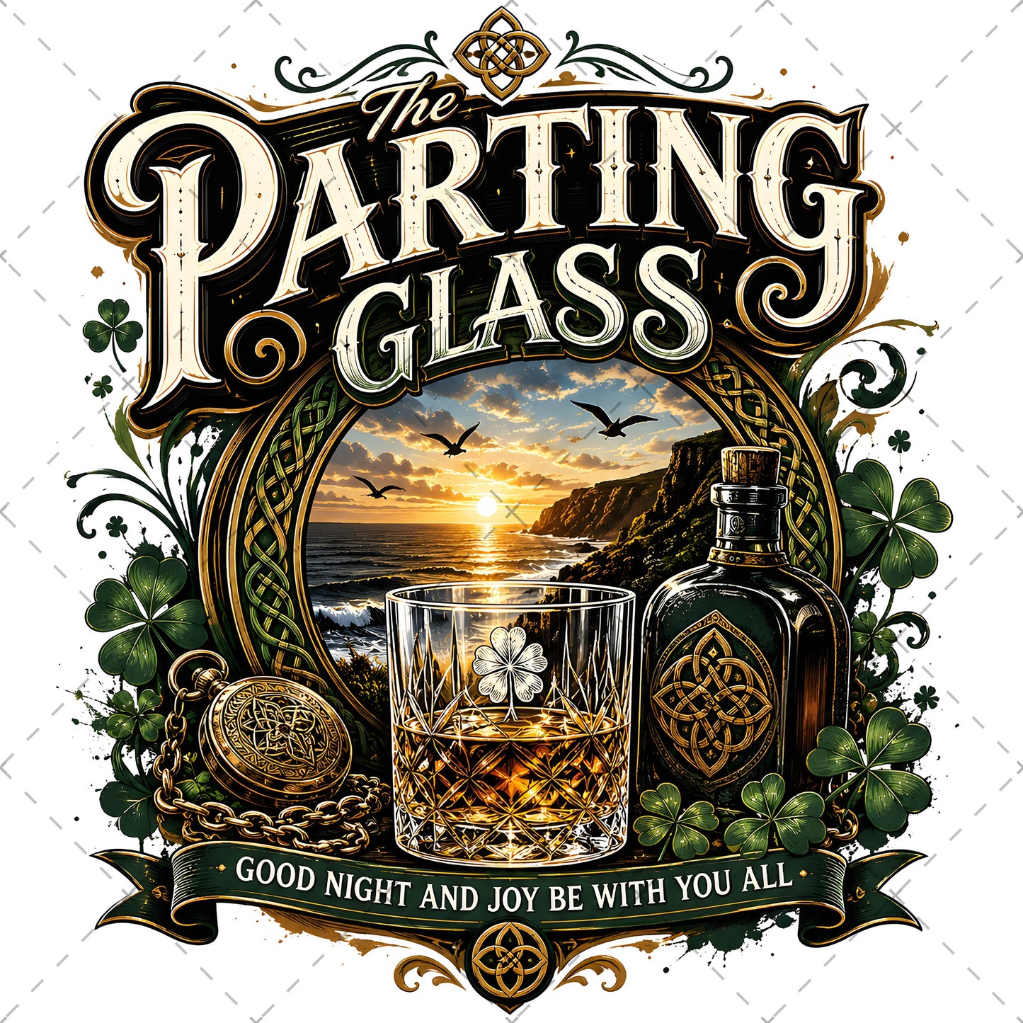 The Parting Glass Irish Folk Song Printable Wall Art Celtic Pub Decor Sublimation PNG Commercial Use, going away gift, irish whiskey decor, irish music art, PNG, digital download, high resolution