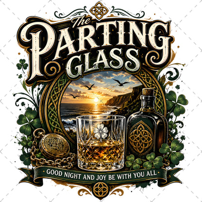 The Parting Glass Irish Folk Song Printable Wall Art Celtic Pub Decor Sublimation PNG Commercial Use, going away gift, irish whiskey decor, irish music art, PNG, digital download, high resolution