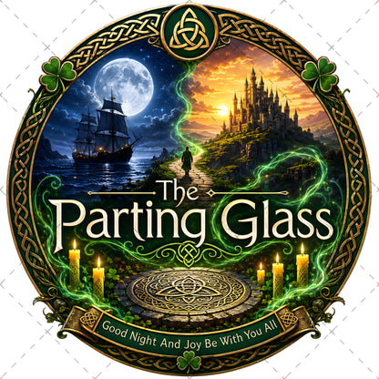 Celtic Parting Glass Irish Folk Song Emblem PNG | Sublimation Design | Commercial Use Print on Demand Art Digital Downloads, parting glass art, folk song art, irish quote png, PNG, digital download, high resolution