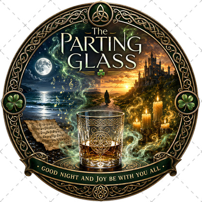 Celtic Parting Glass Irish Folk Song Emblem PNG | Sublimation Design | Commercial Use Print on Demand Art Digital Downloads, whiskey lover art, parting glass art, folk song art, PNG, digital download, high resolution