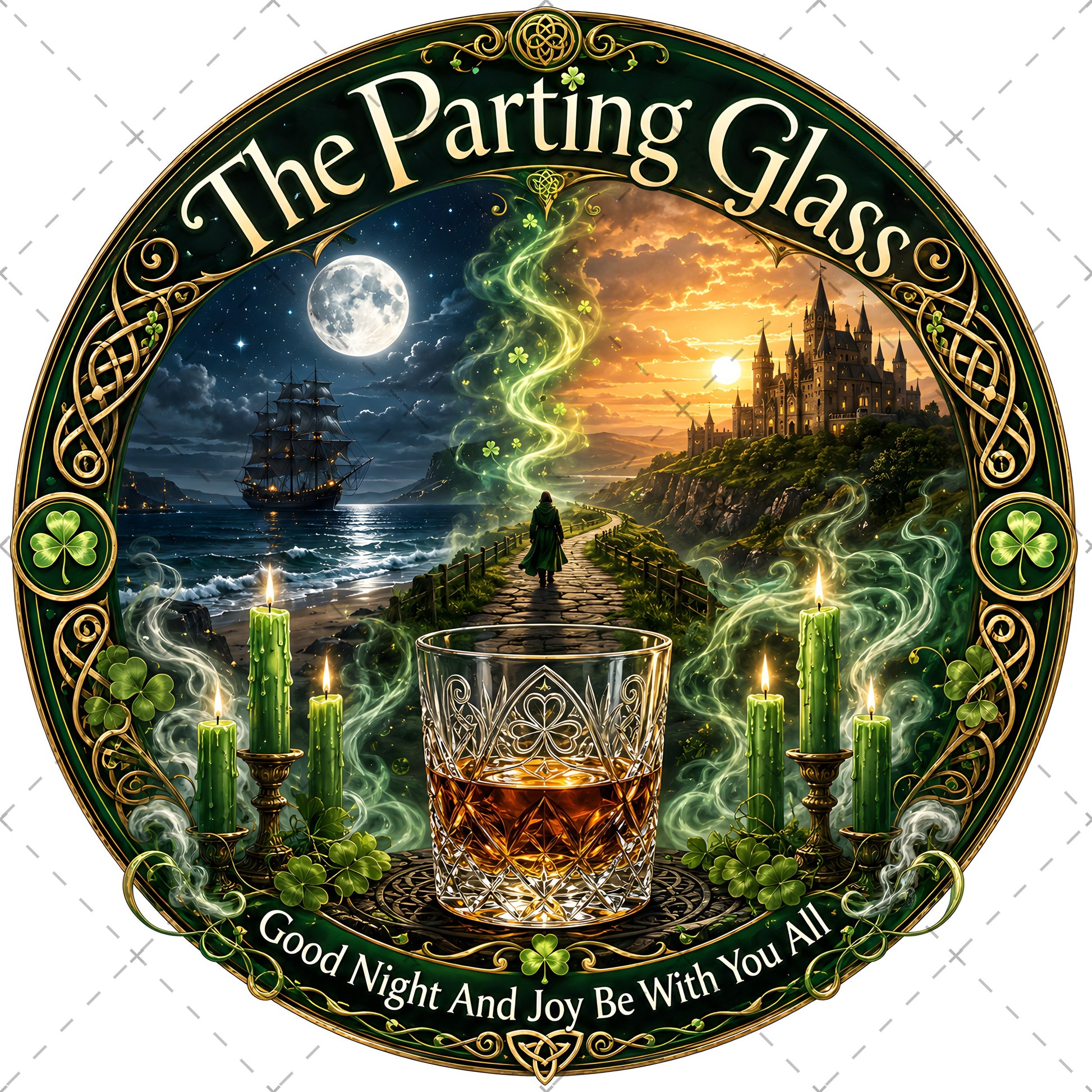 Celtic Parting Glass Irish Folk Song Emblem PNG | Sublimation Design | Commercial Use Print on Demand Art Digital Downloads, irish quote png, celtic emblem, celtic culture, PNG, digital download, high resolution