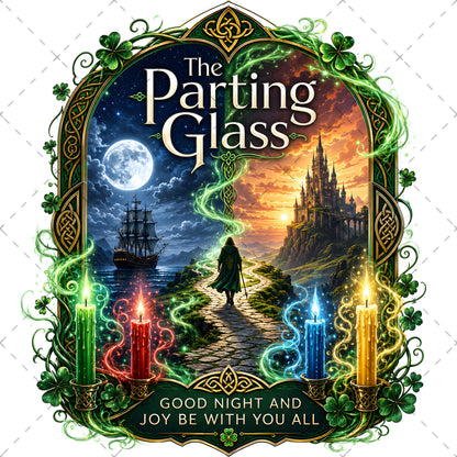 Celtic Parting Glass Irish Folk Song Emblem PNG | Sublimation Design | Commercial Use Print on Demand Art Digital Downloads, parting glass art, folk song art, irish quote png, PNG, digital download, high resolution
