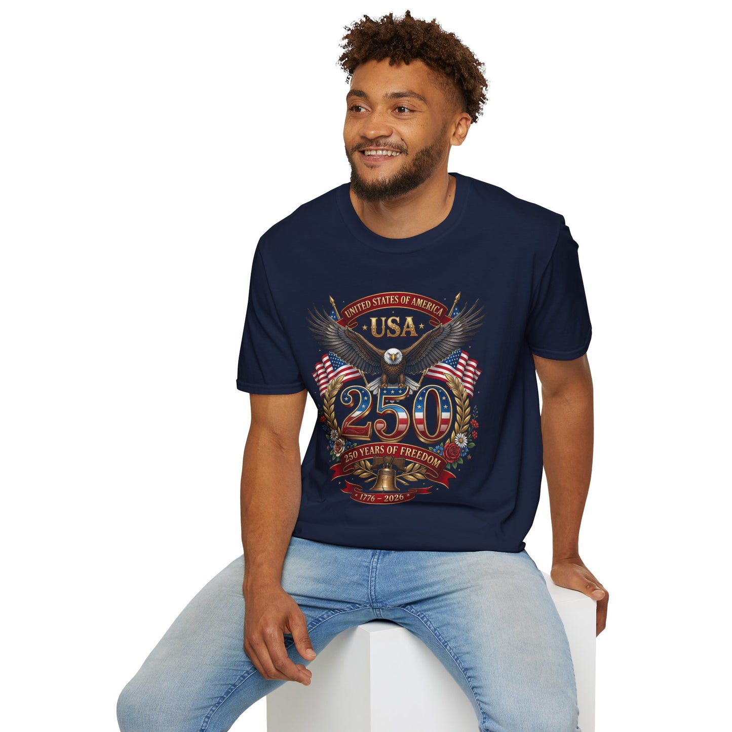 USA Eagle 250 Anniversary T-Shirt — Patriotic American Flag Tee 4 of July USA