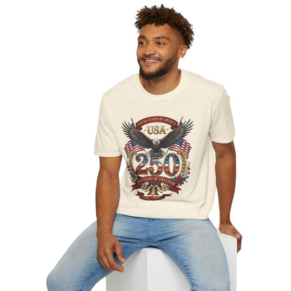 USA Eagle 250 Anniversary T-Shirt — Patriotic American Flag Tee 4 of July USA