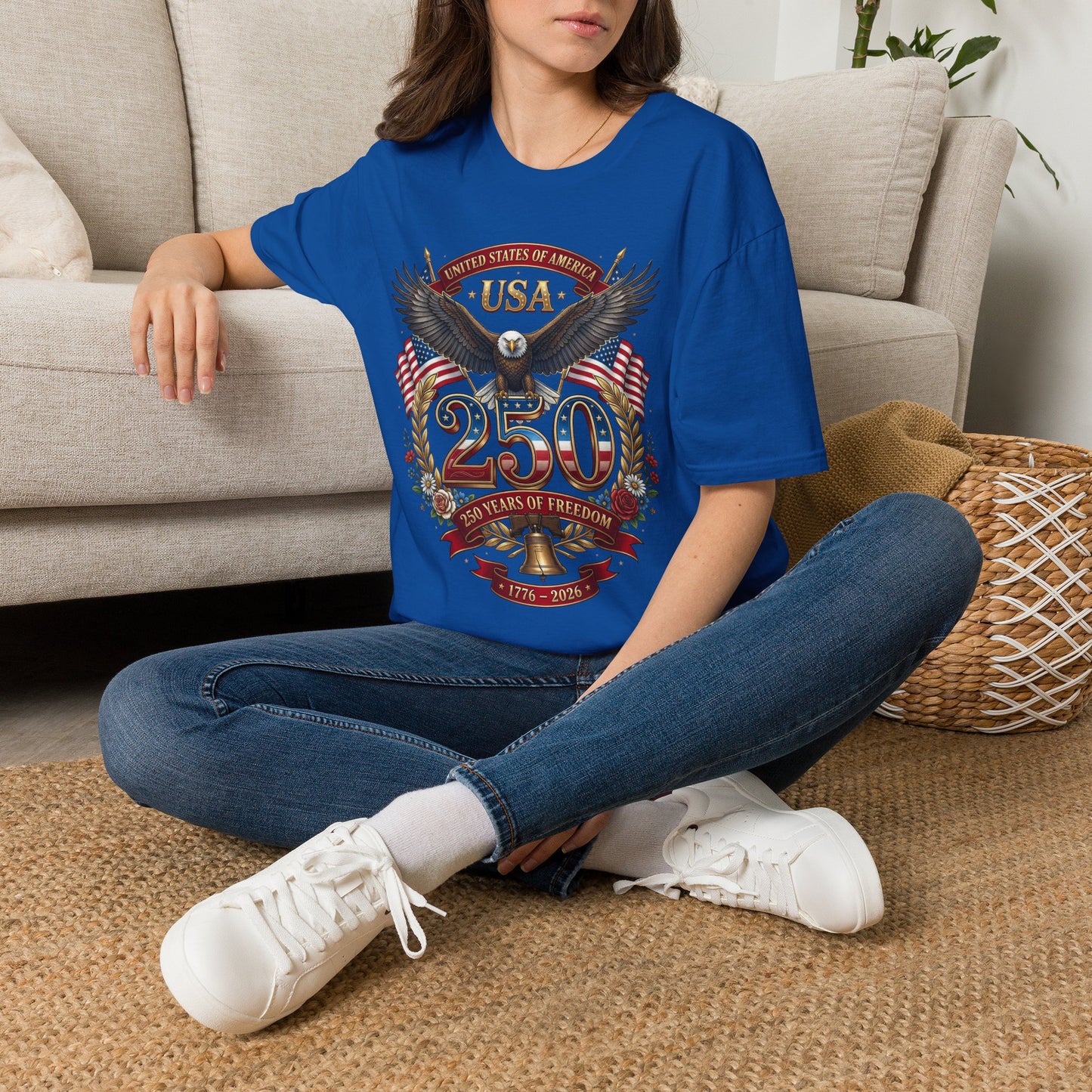 USA Eagle 250 Anniversary T-Shirt — Patriotic American Flag Tee 4 of July USA