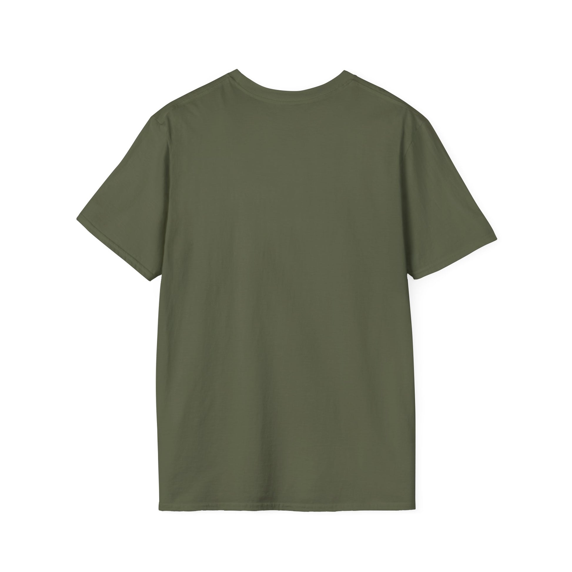 Blank army-green t-shirt, plain product shot for the 250th Anniversary eagle tee
