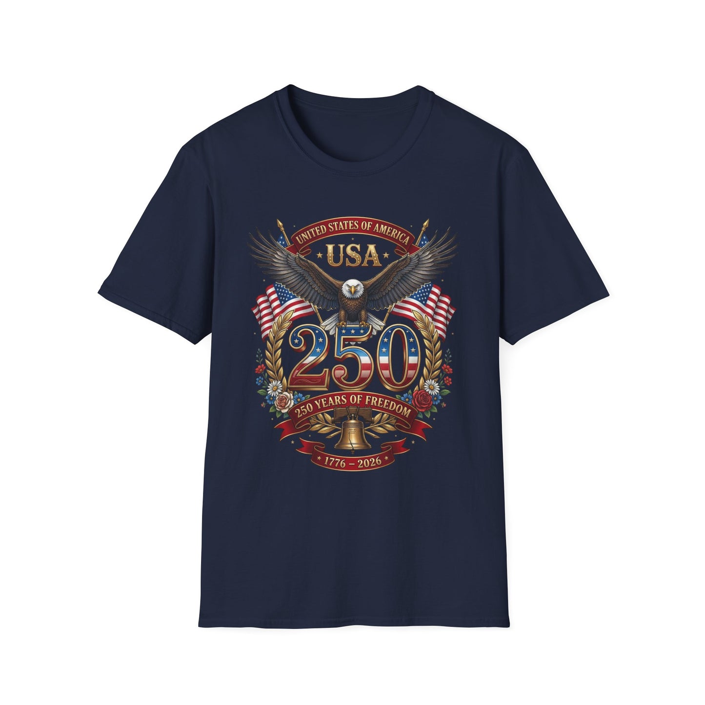 USA Eagle 250 Anniversary T-Shirt — Patriotic American Flag Tee 4 of July USA
