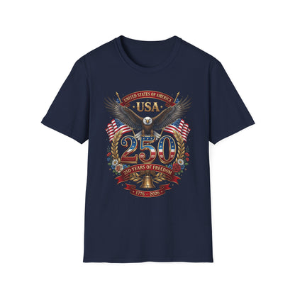 USA Eagle 250 Anniversary T-Shirt — Patriotic American Flag Tee 4 of July USA