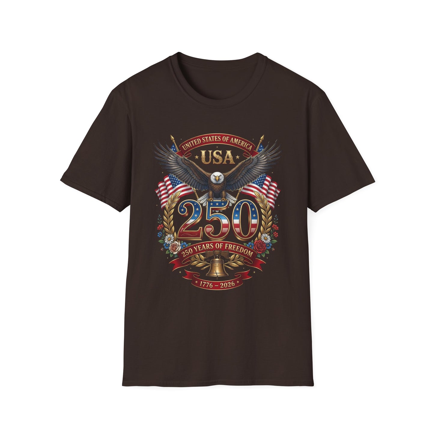 USA Eagle 250 Anniversary T-Shirt — Patriotic American Flag Tee 4 of July USA
