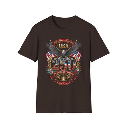 USA Eagle 250 Anniversary T-Shirt — Patriotic American Flag Tee 4 of July USA