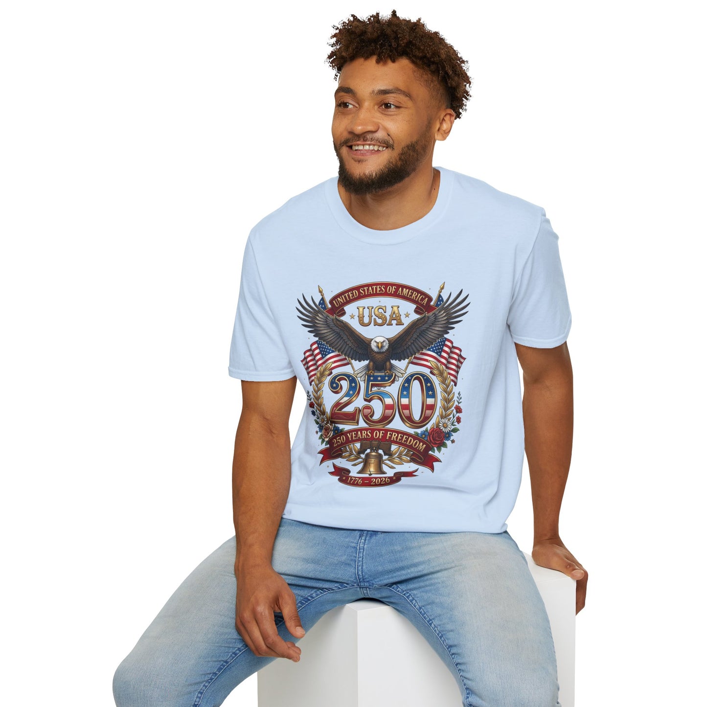 USA Eagle 250 Anniversary T-Shirt — Patriotic American Flag Tee 4 of July USA