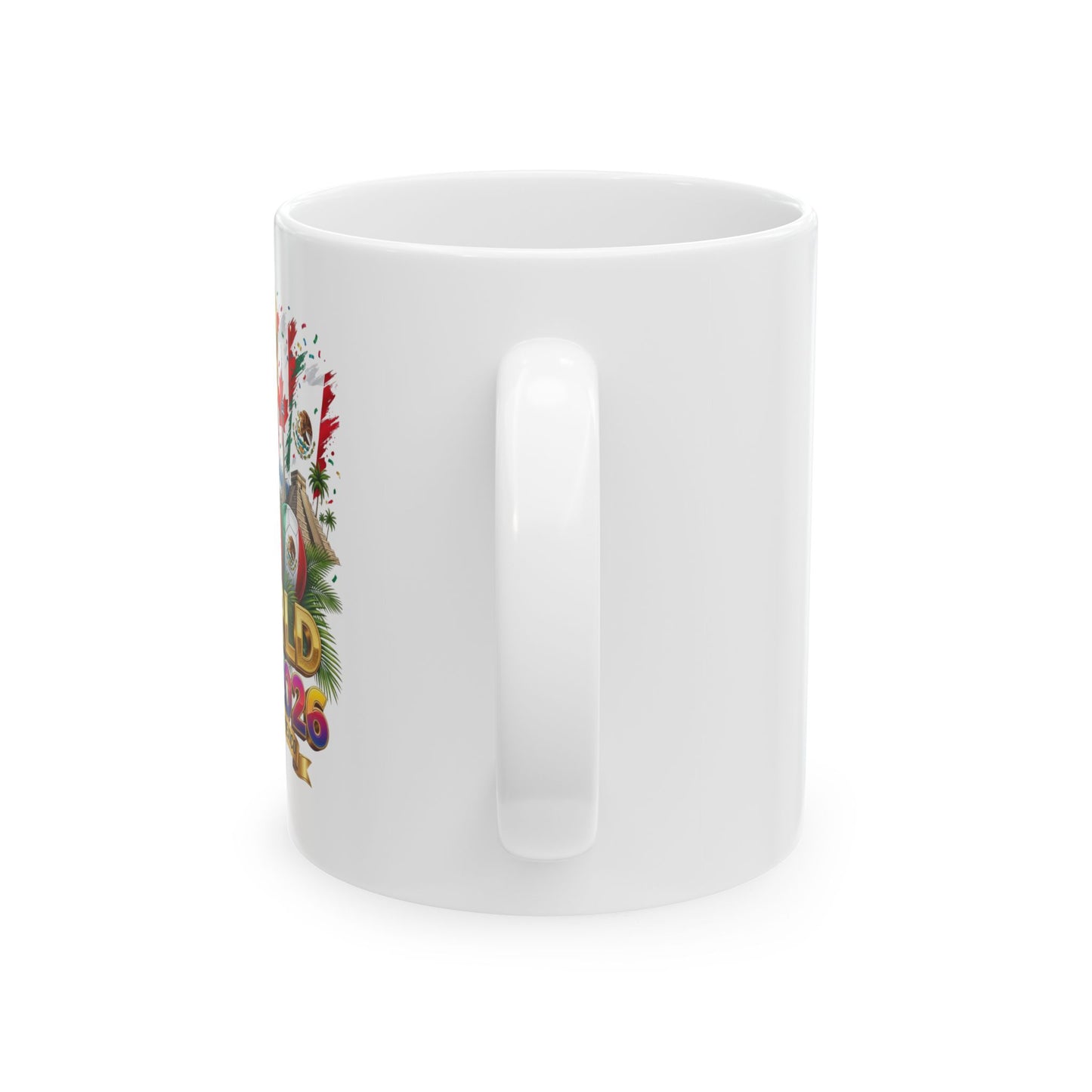 World Cup 2026 Ceramic Mug - Colorful Floral Sugar Coffee Cup 11oz USA Mexico Canada Soccer