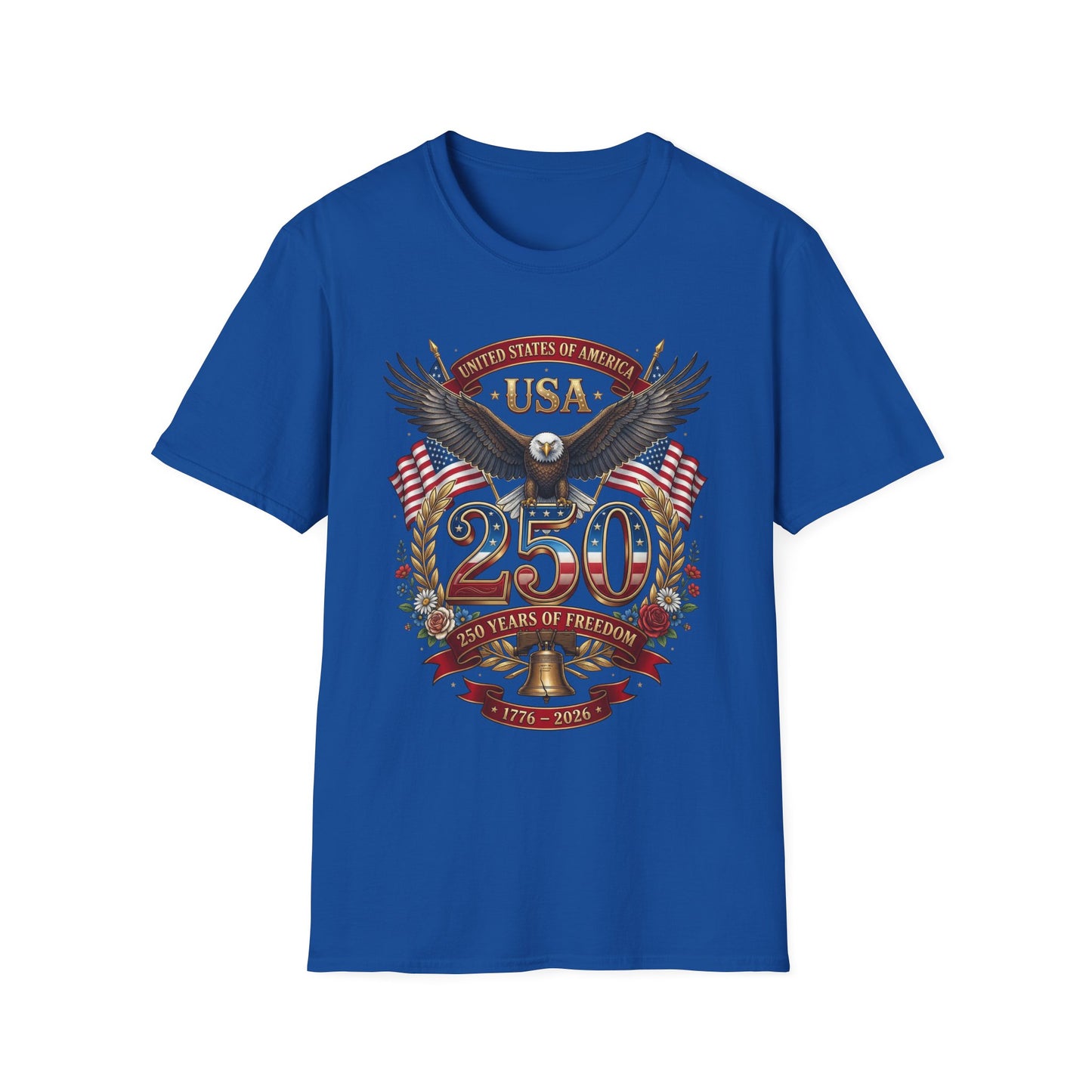USA Eagle 250 Anniversary T-Shirt — Patriotic American Flag Tee 4 of July USA