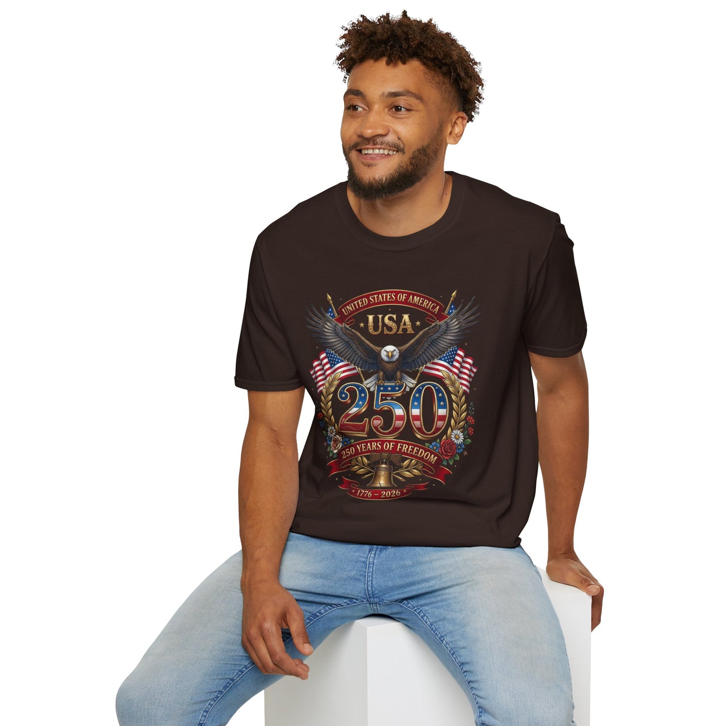 USA Eagle 250 Anniversary T-Shirt — Patriotic American Flag Tee 4 of July USA