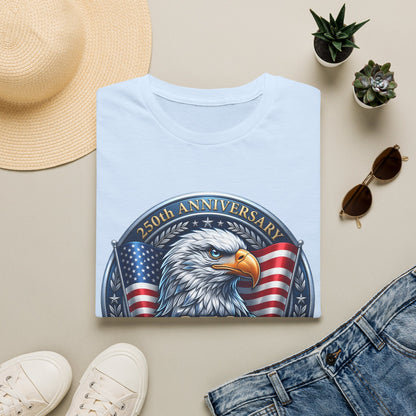 USA Eagle 250th Anniversary T-Shirt celebrating the United States Bicentennial 1776-2026, featuring patriotic eagle design.