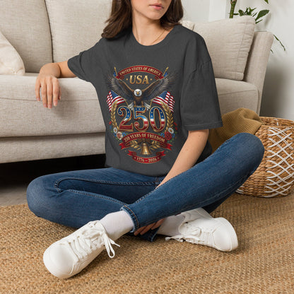 USA Eagle 250 Anniversary T-Shirt — Patriotic American Flag Tee 4 of July USA