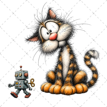 Cute Cat Clipart Bundle: Whimsical Kitten Illustrations for Nursery Decor, kids room decor cat, nursery cat art, cat lover gift, PNG, digital download, high resolution
